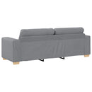 3-personers sofa lysegrå 220x78x80 cm stof