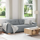 3-personers sofa lysegrå 220x78x80 cm stof