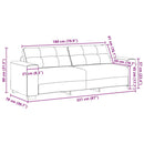 3-personers sofa sort 220x78x80 cm stof