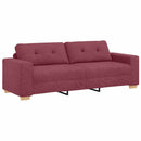 3-personers sofa Vinrød 220 cm Stof