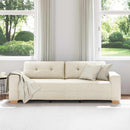 3-personers sofa Beige 220 cm Linned-blandet stof