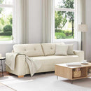 3-personers sofa Beige 220 cm Linned-blandet stof