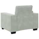 sofastol 100x78x80 cm fløjl lysegrå