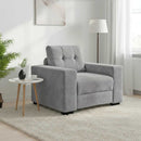 sofastol 100x78x80 cm fløjl lysegrå