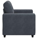 sofastol 100x78x80 cm fløjl mørkegrå