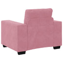 sofastol 100x78x80 cm fløjl lyserød