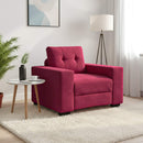 sofastol 100x78x80 cm fløjl vinrød