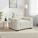 sofastol 100x78x80 cm fløjl cremefarvet