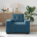 sofastol 100x78x80 cm fløjl blå