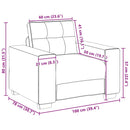 sofastol 100x78x80 cm fløjl blå