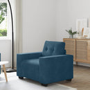 sofastol 100x78x80 cm fløjl blå