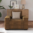 Sofa Stol Brun 100 cm Faux Suede Læder