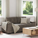 Tosæders sofa Mørkegrå 180 cm Faux Suede Læder
