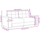 Tosæders sofa Mørkegrå 180 cm Faux Suede Læder