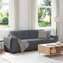 3-personers sofa mørkegrå 220x78x80 cm fløjl