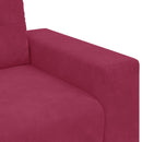 3-personers sofa Vinrød 220 cm Fløjl