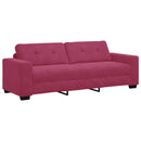 3-personers sofa Vinrød 220 cm Fløjl