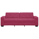 3-personers sofa Vinrød 220 cm Fløjl