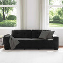 3-personers sofa sort 220x78x80 cm fløjl
