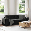 3-personers sofa sort 220x78x80 cm fløjl