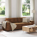 3-personers sofa Brun 220 cm Faux Suede Læder