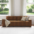 3-personers sofa Brun 220 cm Faux Suede Læder