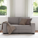 2-personers sofa 160x77x82 cm stof gråbrun