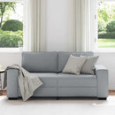 2-personers sofa 180x77x82 cm stof lysegrå