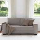 2-personers sofa 180x77x82 cm stof gråbrun