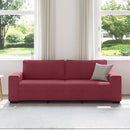 3-personers sofa 220x77x82 cm stof vinrød