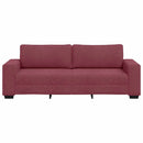 3-personers sofa 220x77x82 cm stof vinrød