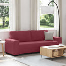 3-personers sofa 220x77x82 cm stof vinrød
