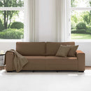 3-personers sofa 220x77x82 cm stof brun