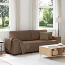 3-personers sofa 220x77x82 cm stof brun