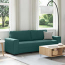 3-personers sofa 220x77x82 cm stof mørkegrøn