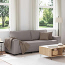 3-personers sofa 220x77x82 cm stof gråbrun