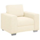 sofastol 100x77x82 cm fløjlsstof cremefarvet