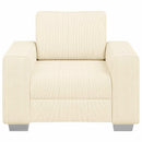 sofastol 100x77x82 cm fløjlsstof cremefarvet