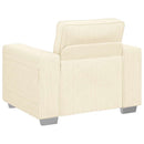 sofastol 100x77x82 cm fløjlsstof cremefarvet
