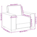 Sofa Stol Skygrå 100 cm Stof