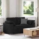 Tosæders sofa Sort 160 cm Stof