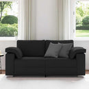 Tosæders sofa Sort 180 cm Stof
