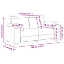 Tosæders sofa Sort 180 cm Stof