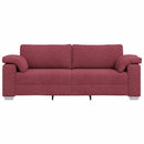 3-personers sofa Vinrød 220 cm Stof