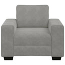 sofastol 100x77x82 cm fløjl lysegrå