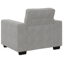 sofastol 100x77x82 cm fløjl lysegrå