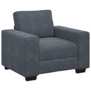 sofastol 100x77x82 cm fløjl mørkegrå