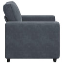 sofastol 100x77x82 cm fløjl mørkegrå