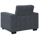 sofastol 100x77x82 cm fløjl mørkegrå