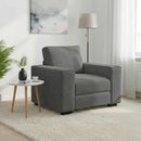 sofastol 100x77x82 cm fløjl mørkegrå